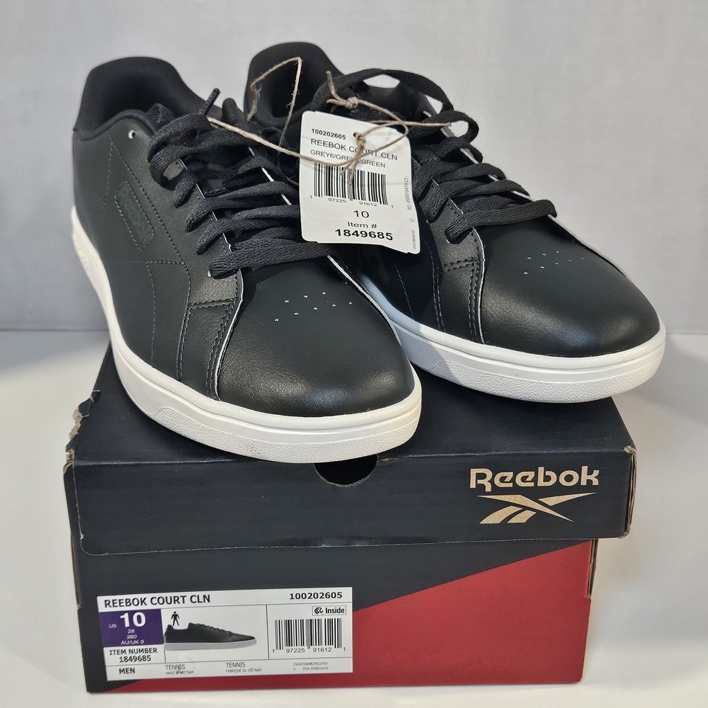 Reebok Court CLN Men's Tennis Shoes/Green-White / Size 10/New With Imperfect Box